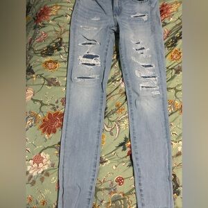 Distressed Light Blue Women's skinny Jeans